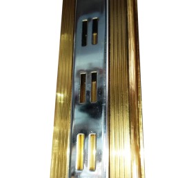 Рейка (профиль) золота хромована подвійна торгове обладнання настінне, 2 м (555-01-44)