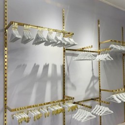 Торговое оборудование настенное золотое для магазина одежды, обуви, косметики (556-01-04)