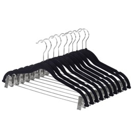 Плічка, вішалки флокировані костюмні з прищепками чорного кольору, 42 см