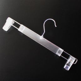 Брючні вішалки плічка пластикові з прищіпками прозорі, 37 см (06-02-09)