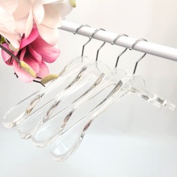 Вешалки прозрачные для верхней одежды с серебрянным крючком Италия, 40 см (02-01-14)
