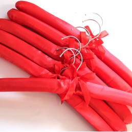 Плічка вішалки атласні для делікатних речей червоні, 38 см (08-01-07)