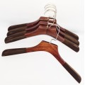 Деревянные вешалки тремпеля с бархатным плечом для одежды, 43 см