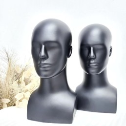Манекен голова мужская для шапок черная (106-01-09)