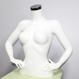 Торс манекен жіночий білий для магазину одягу (104-01-04)