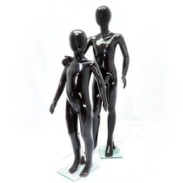 Манекен підлітковий чорний лакований для магазину одягу, 140 см (103-01-99)