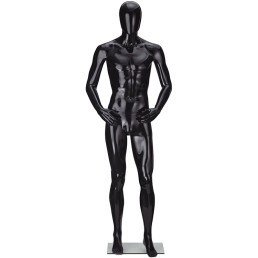 Манекен мужской атлетичный в полный рост черный (102-01-01)