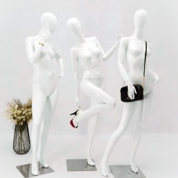 Манекен женский глянцевый белый для витрины магазина (101-01-35)