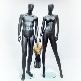 Манекен женский черный матовый для презентации одежды (101-01-55)