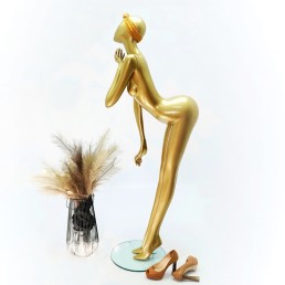 Манекен женский золотой для магазина одежды Люкс (101-07-18)