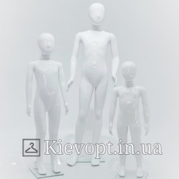 Манекен дитячий білий для магазину одягу, 140 см (103-01-97)