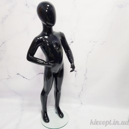 Манекен детский гипсовый черный глянцевый, 120 см (103-01-03)