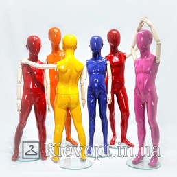 Манекени дитячі безликі кольорові для магазину одягу (103-01-100)