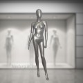 Манекен жіночий в повний зріст безликий в срібному кольорі (101-05-03)