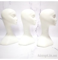 Манекен голова для шапок женская белая (106-01-01)