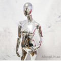 Манекен женский безликий хромированный серебро (101-04-16)