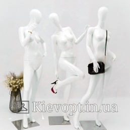Манекен жіночий лакований білий для вітрини магазину (101-01-35)