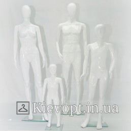 Манекен жіночий білий лакований в повний зріст (101-01-59)