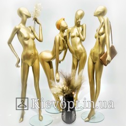 Манекен жіночий ексклюзивний золотий для магазину одягу (101-07-15)