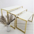 Стойка - столик золотая напольная в центр зала для магазина одежды (700-02-24)