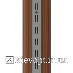 Рейка (профиль) хромированная двойная деревянная, 2 м