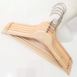 Дерев'яні плічка вішалки для одягу лаковані, 44 см, 5 шт (09-11-08)