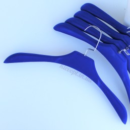 Плечики вешалки бархатные (велюровые) для верхней одежды и шуб синие, 42 см