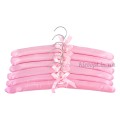 Плечики вешалки атласные для деликатных вещей розовые, 38 см