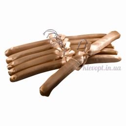 Плечики вешалки атласные для деликатных вещей коричневые, 38 см