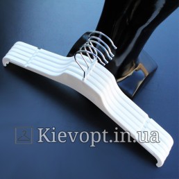 Плічка вішалки пластикові для легкого одягу білі, 43 см (02-21-10)