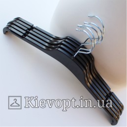 Плічка вішалки пластикові для легкого одягу чорні, 43 см (02-21-08)
