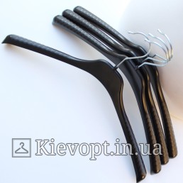 Плічка вішалки пластикові для трикотажу чорні, 38 см (02-22-04)