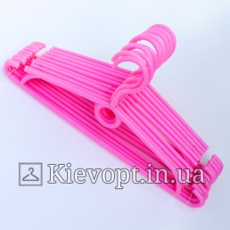 Вішалки плічка пластикові для одягу рожеві Польща, 40 см, 10 шт (01-40-03)